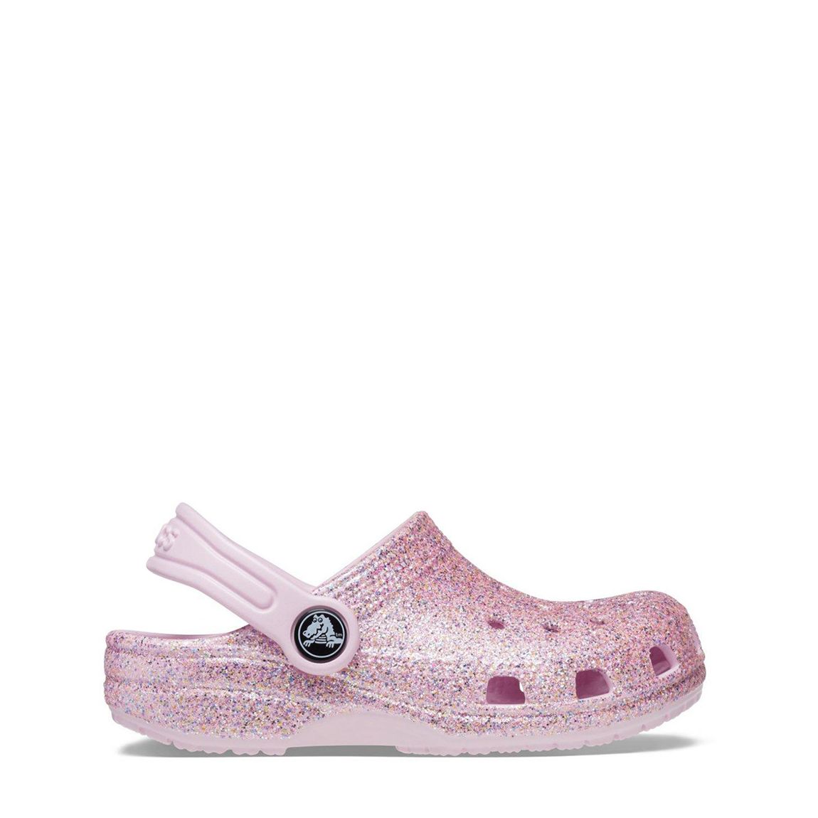 Younger Kid's White Rainbow Glitter Classic Clog main product photo