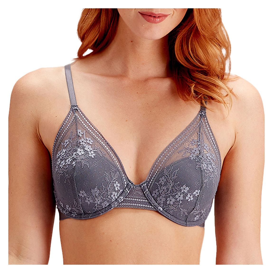 Grey Botanical Lace High Apex Bra main product photo