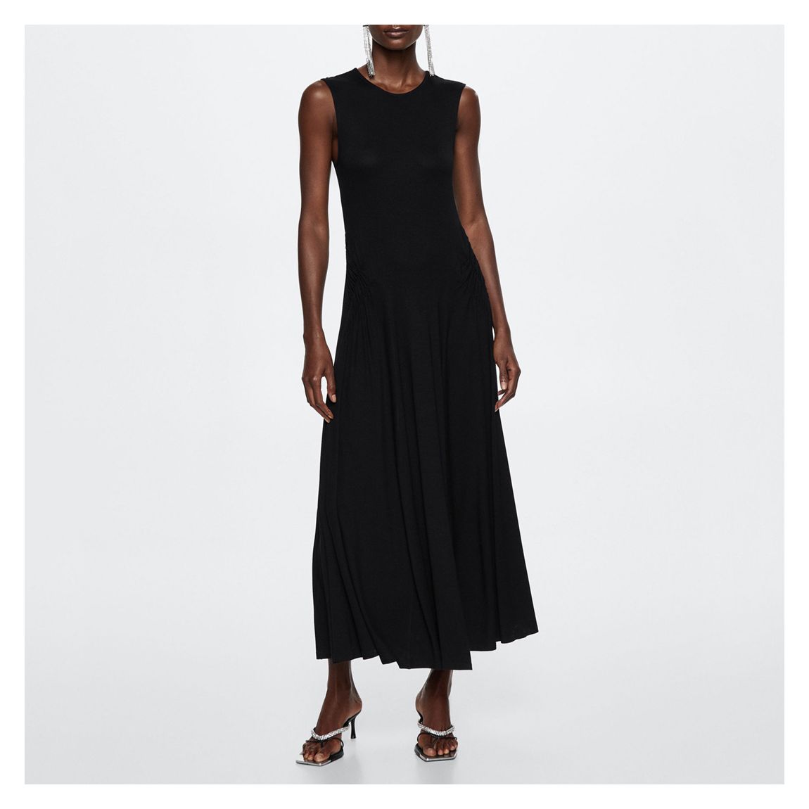 Black Draped Knit Dress main product photo
