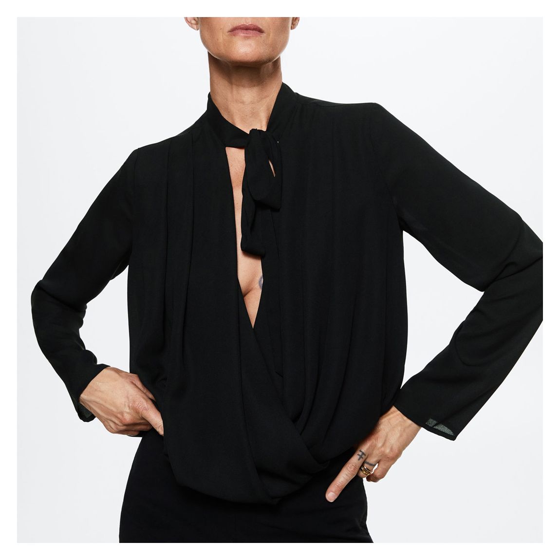 Black Bow Detail Blouse main product photo