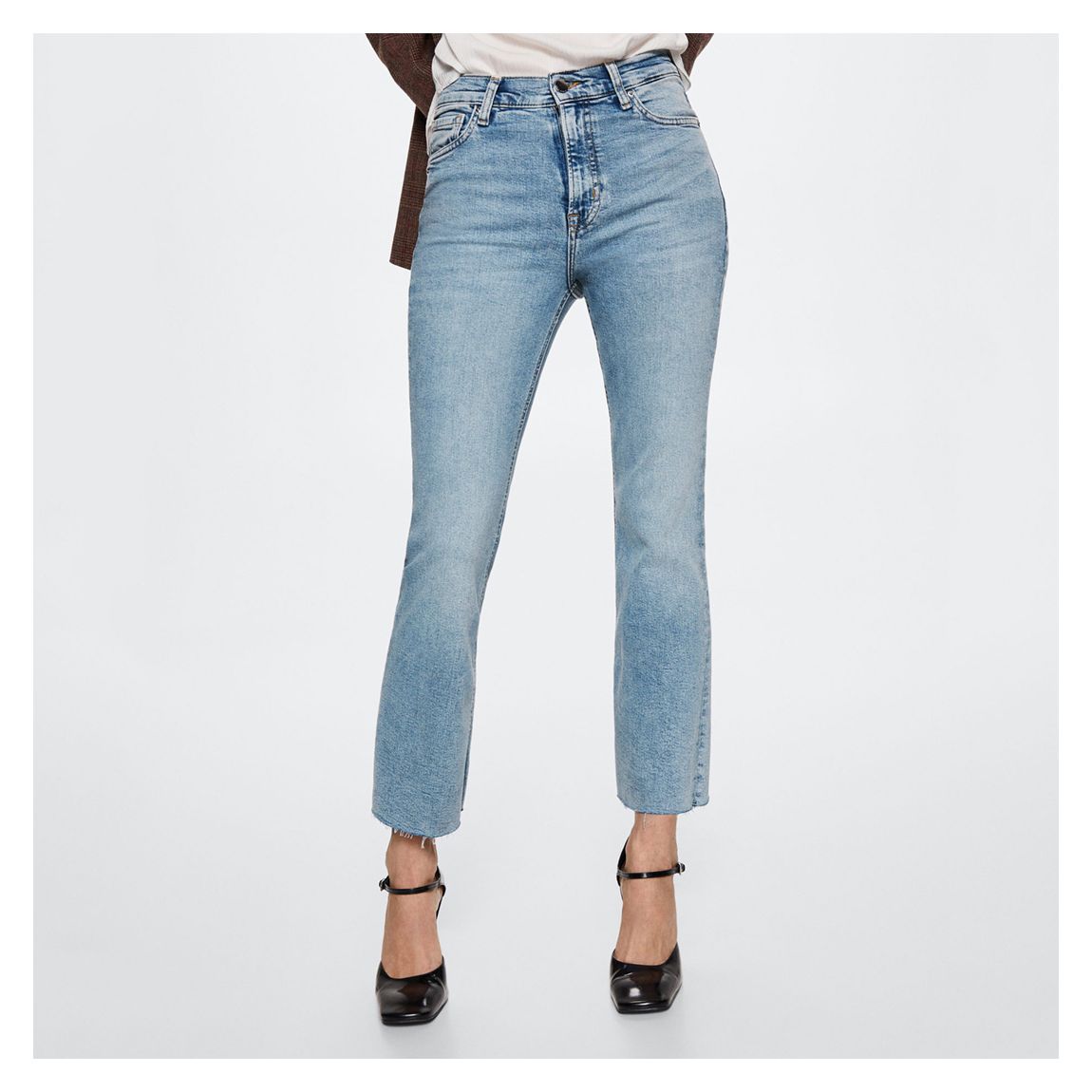 Mid Blue High-Waist Bootcut Stretch Jeans main product photo