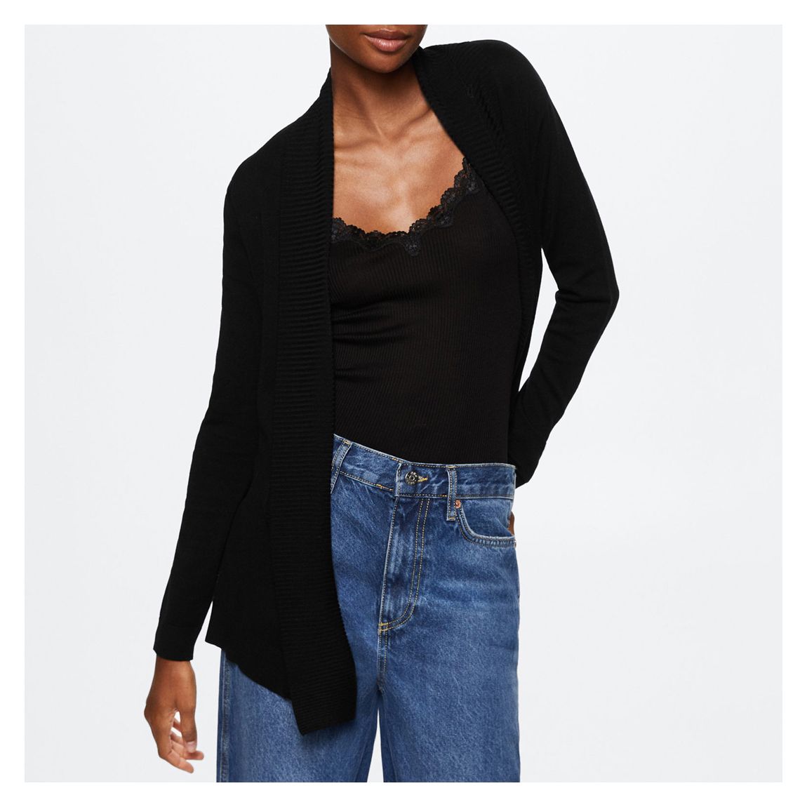 Black Longline Cardigan main product photo