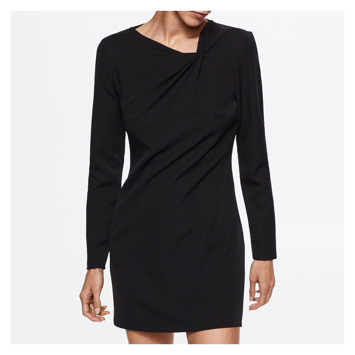 Black Ruched Detail Dress main product photo