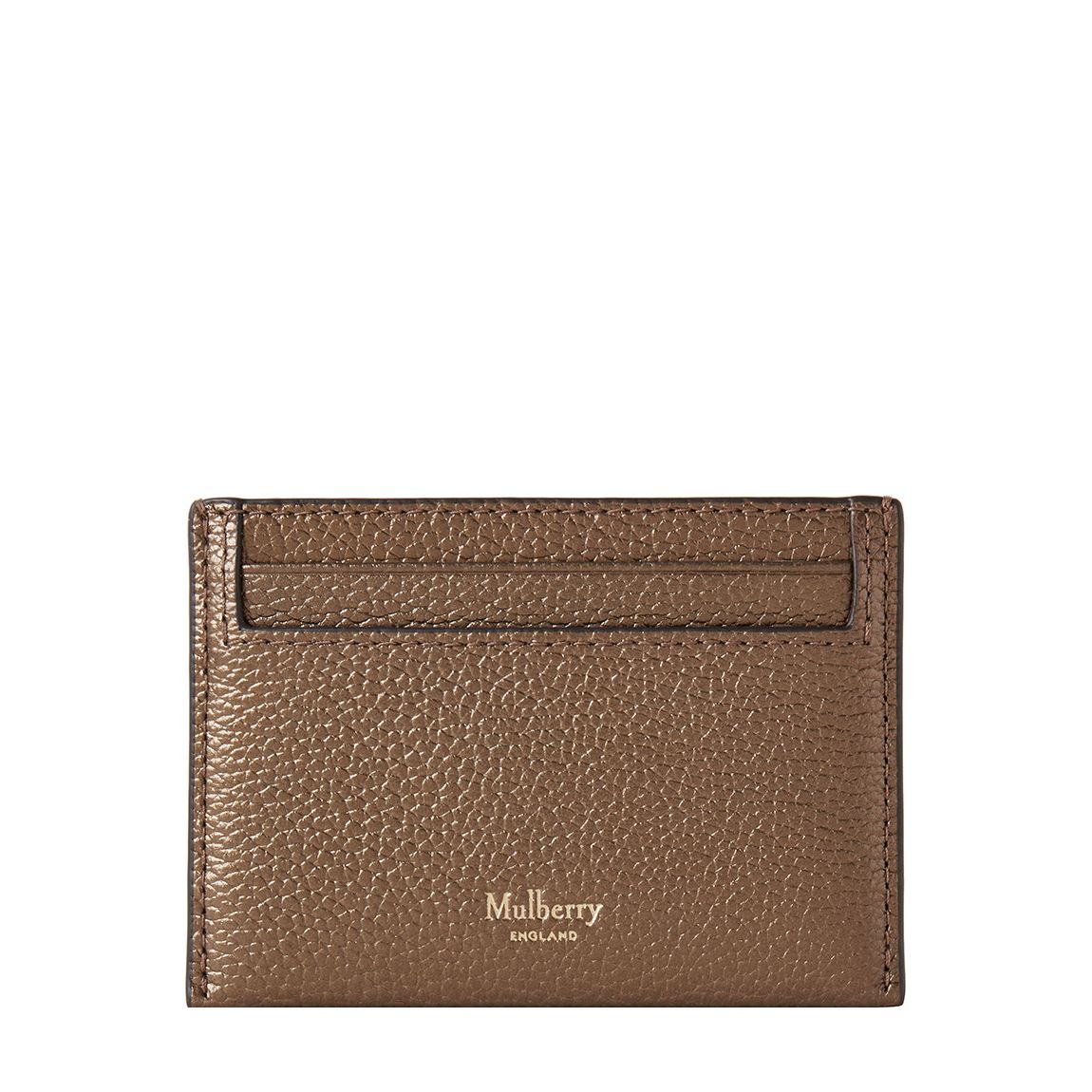 Antique Gold Metallic Continental CC Small Grain Leather Slip Cardholder main product photo