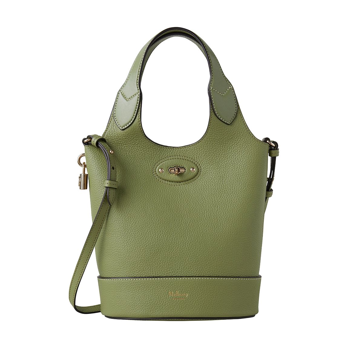 Summer Khaki Small Lily Silky Calf Leather Tote main product photo