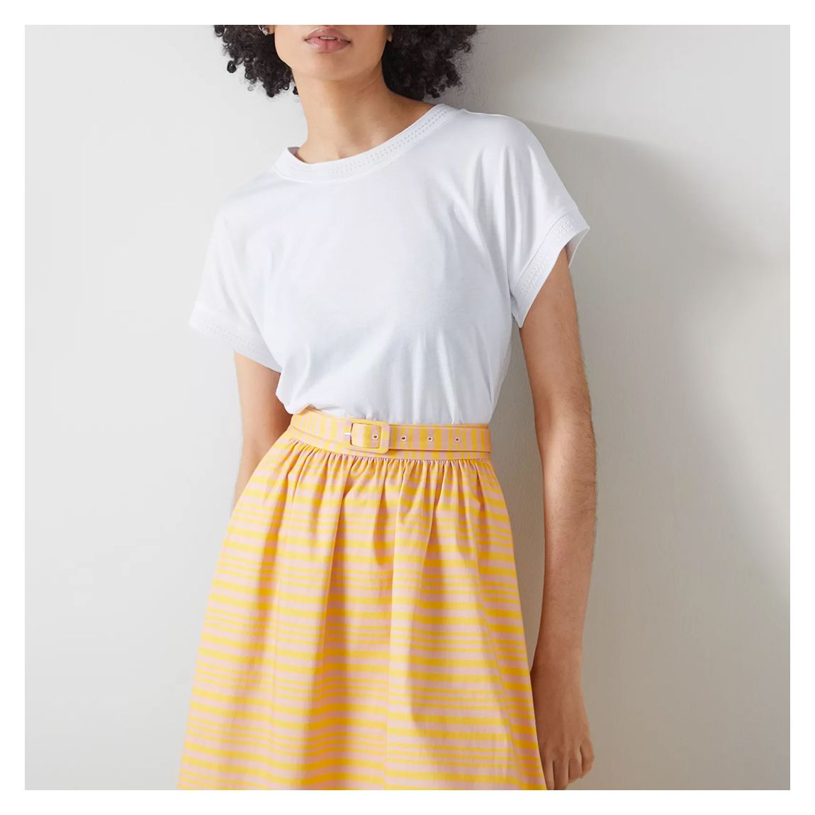 White Josie Cotton Blend T-Shirt main product photo