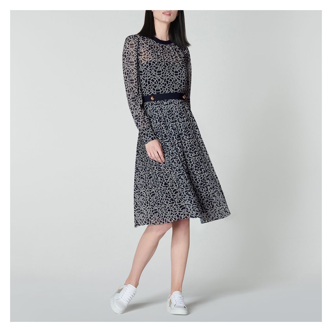 Blue Deneuve Belted Dress main product photo