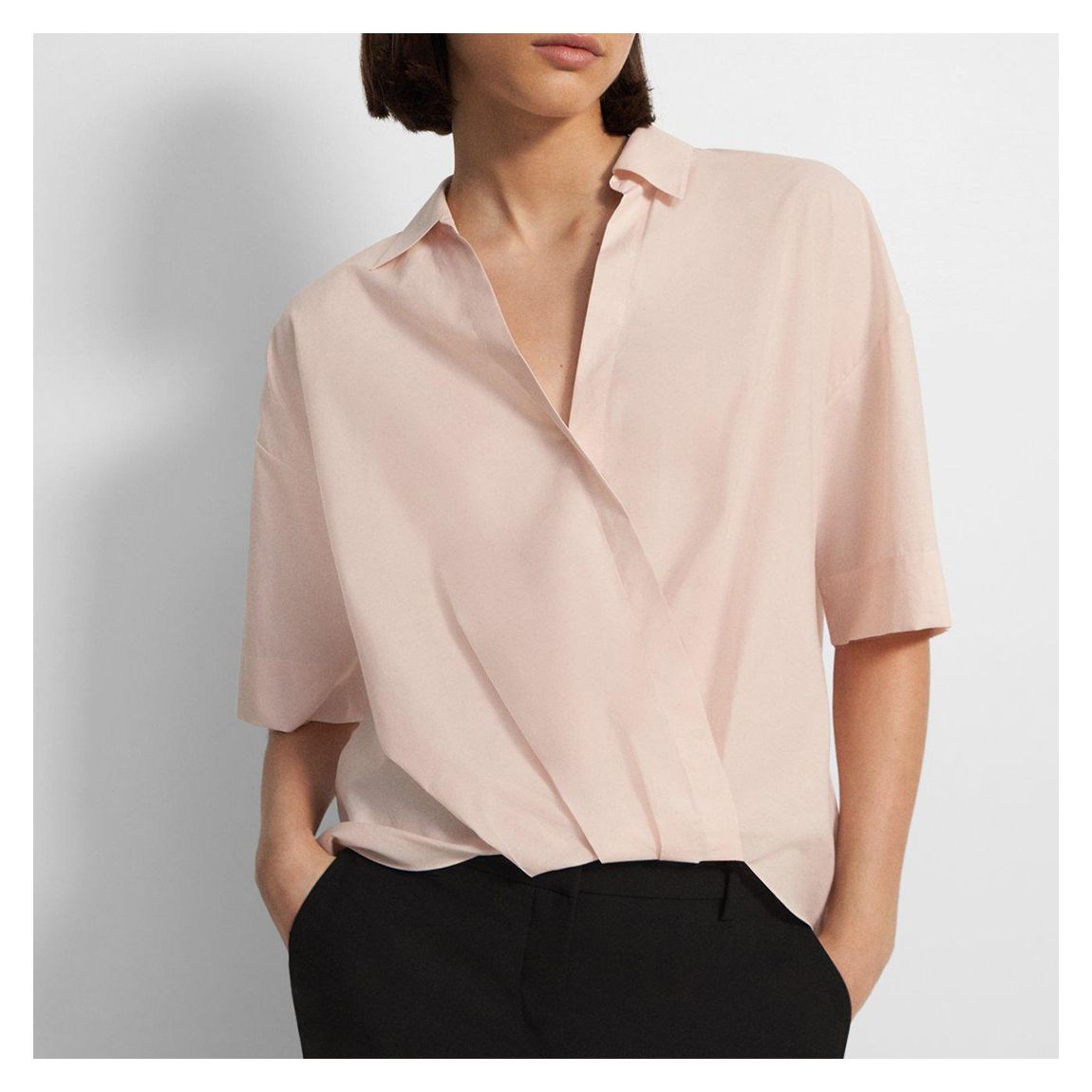 Pink Short Sleeve Cotton Blend Shirt main product photo