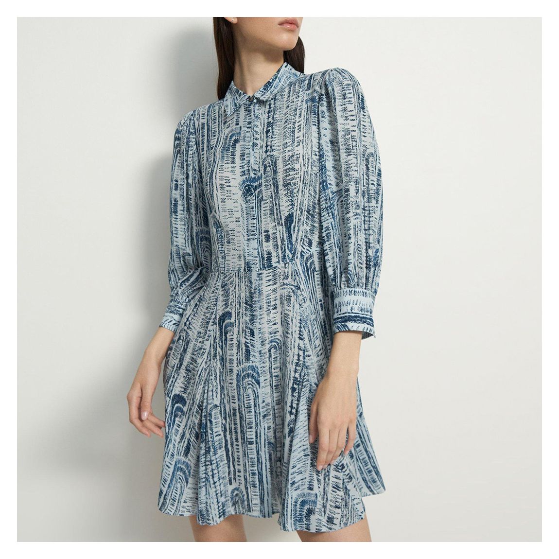 Blue Volume Mini Shirt Dress main product photo
