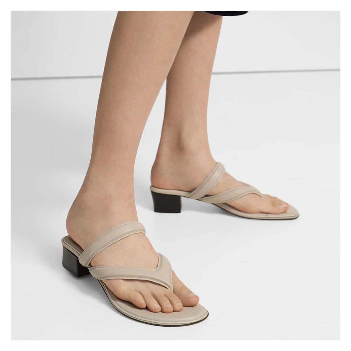 Beige Belted Leather Sandals main product photo