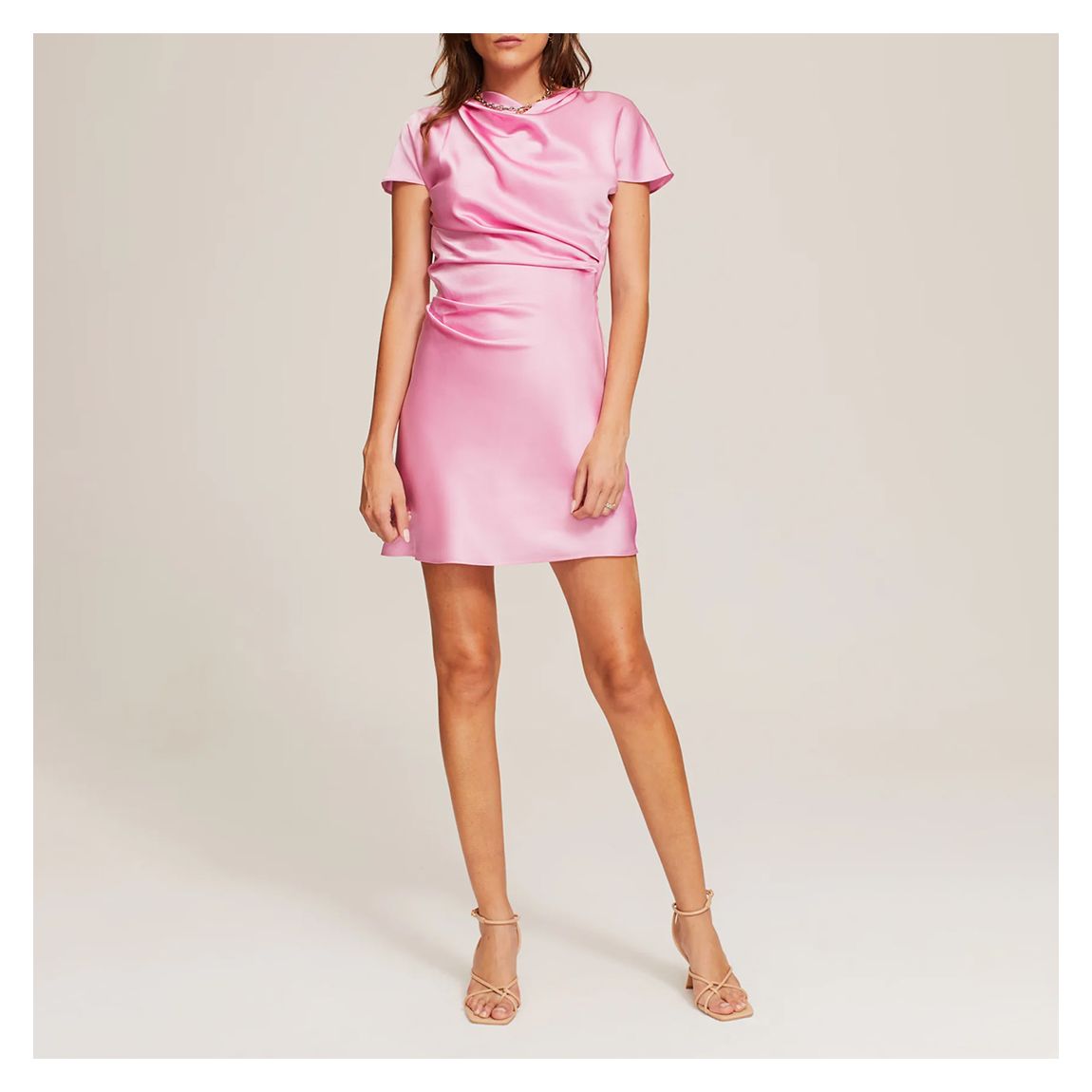 Pink Silk Indy Drape Dres main product photo