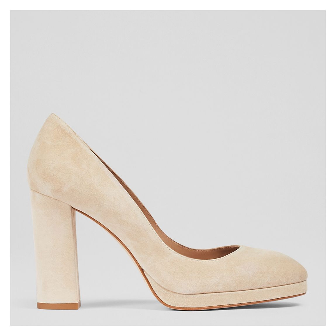 Camel Serenity Suede Court Shoes main product photo