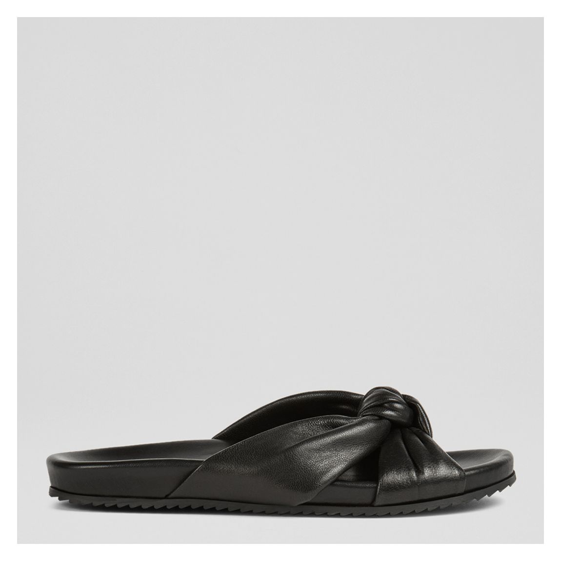 Black Valerie Bow Flat Sandals main product photo