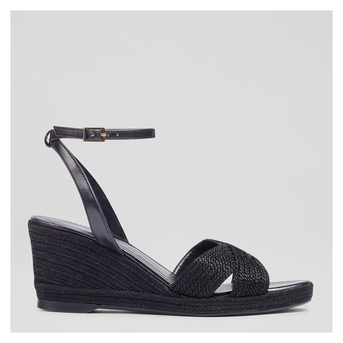 Black Santana Wedge Heeled Sandals main product photo