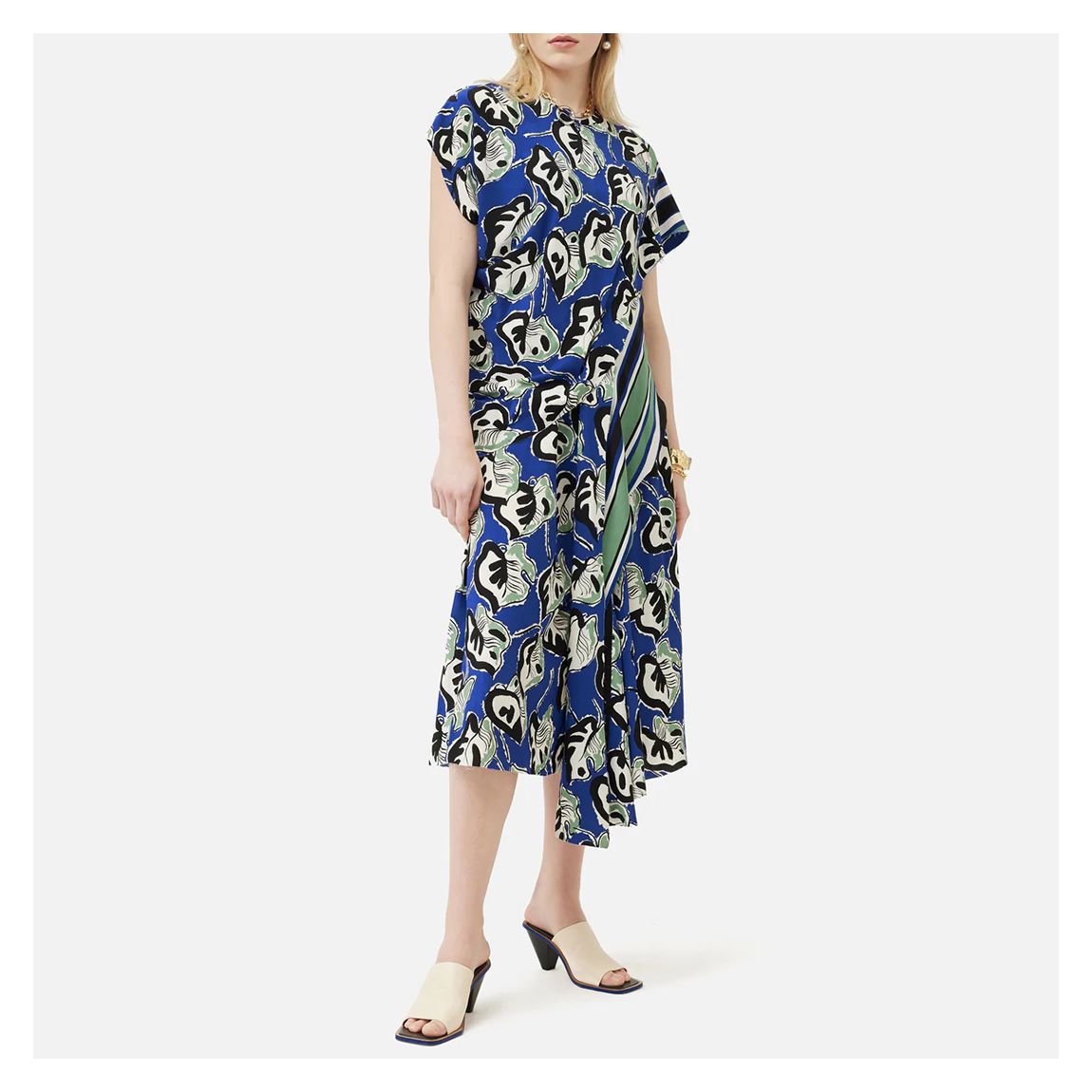 Multi Collagerie Stripe Drape Dress main product photo