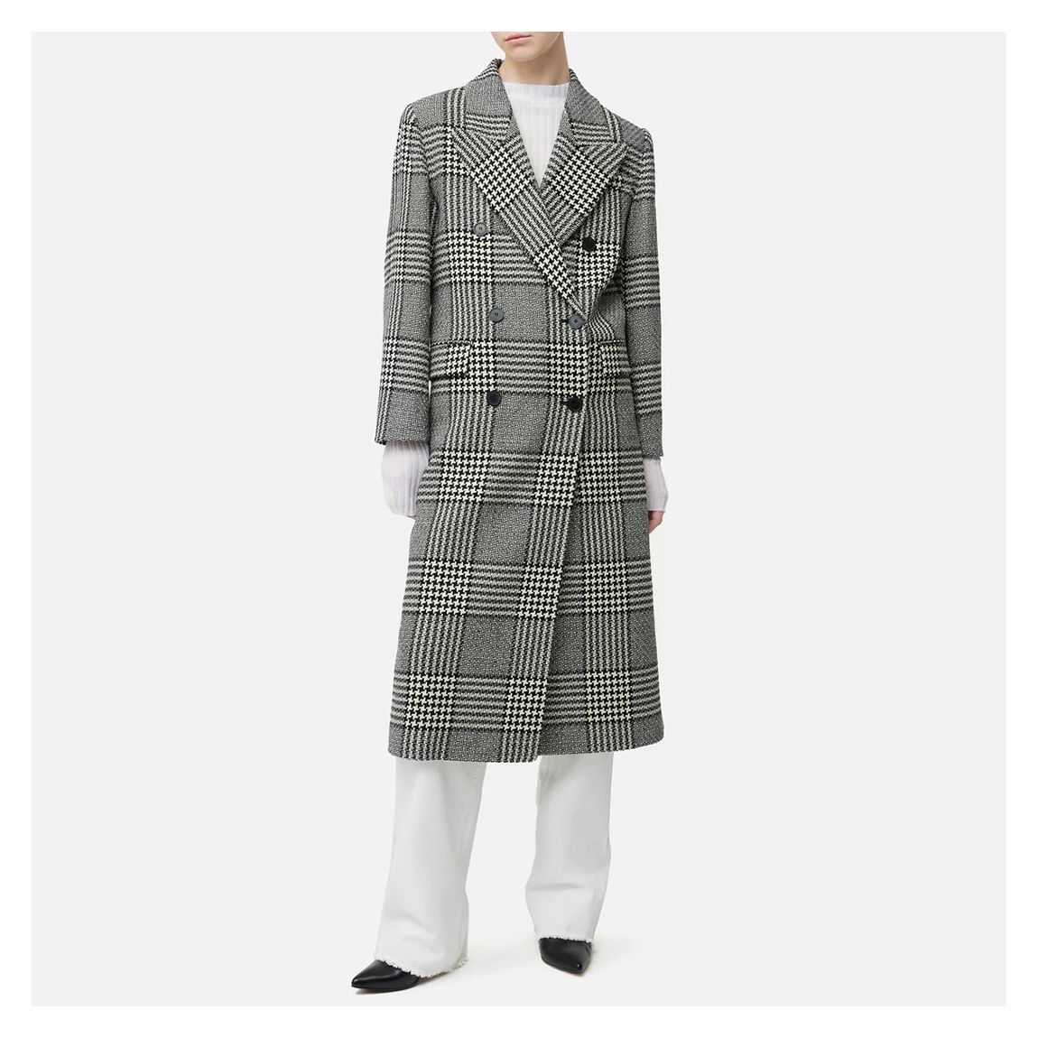Grey Italian Wool Check Overcoat main product photo