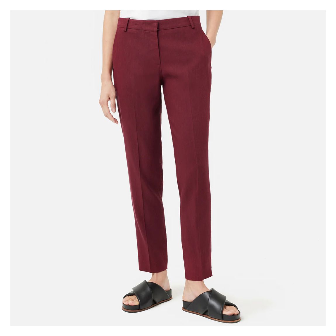 Burgandy Portofino Linen Palmer Trousers main product photo