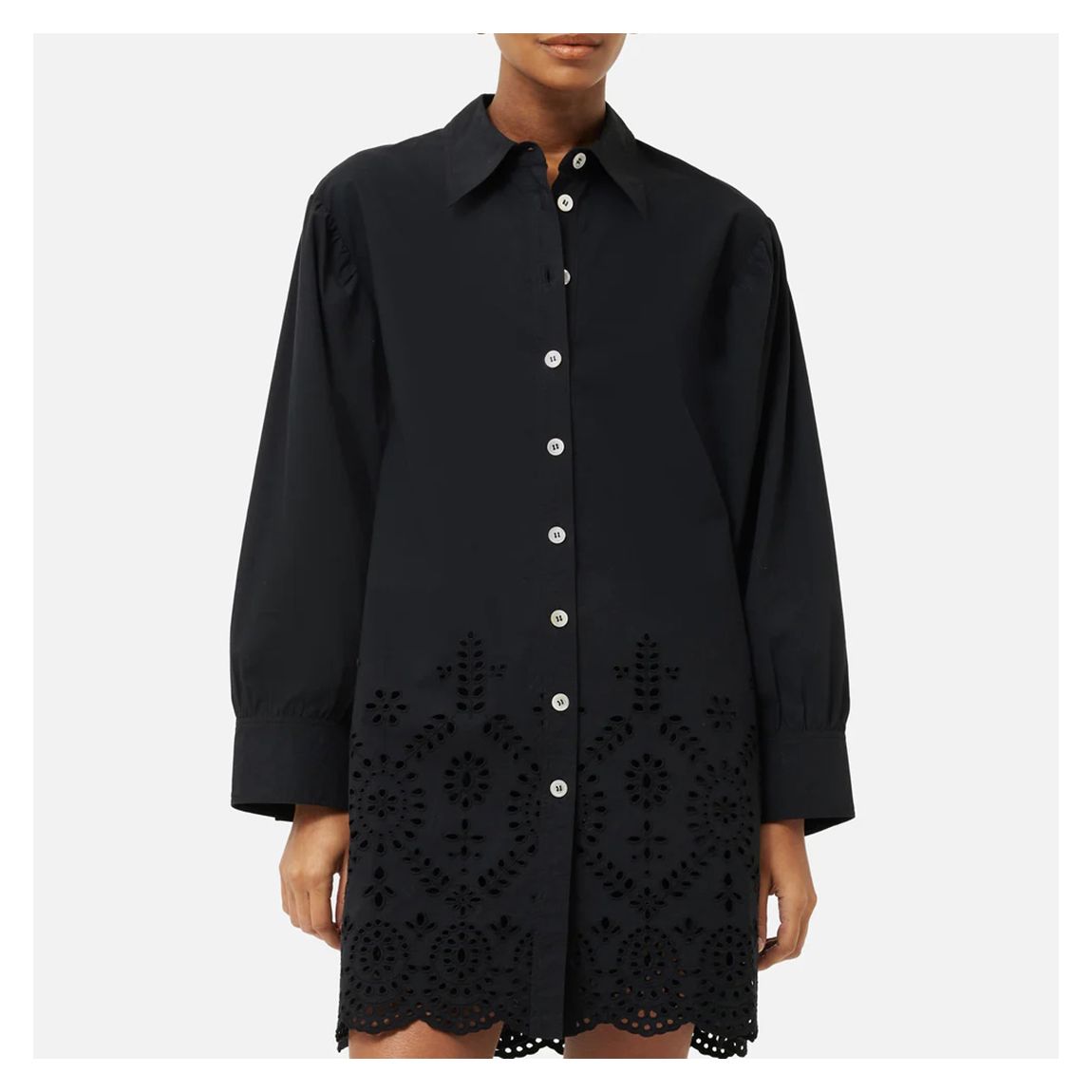 Black Broderie Cotton Shirt main product photo