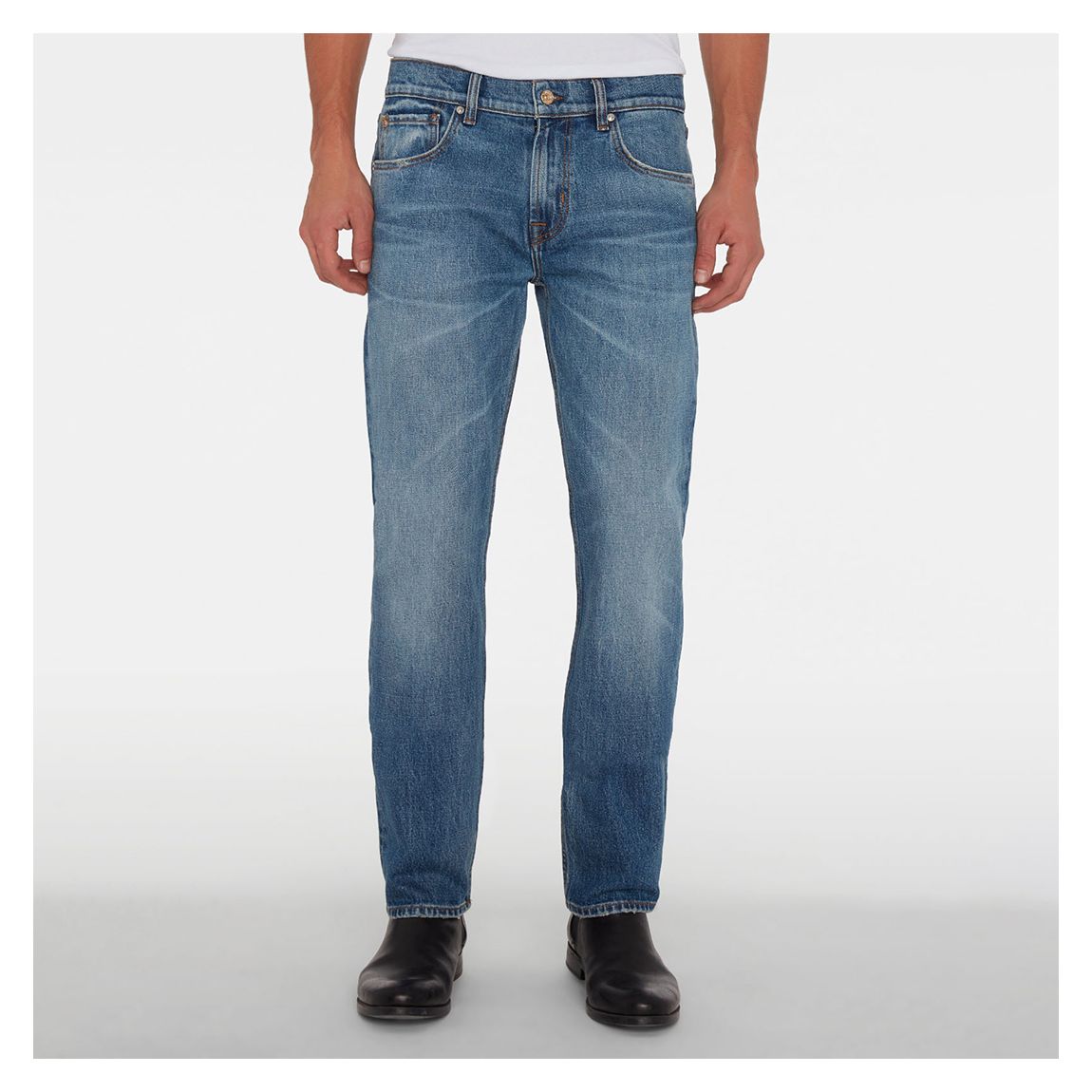 Mid Blue Straight Stretch Jeans main product photo