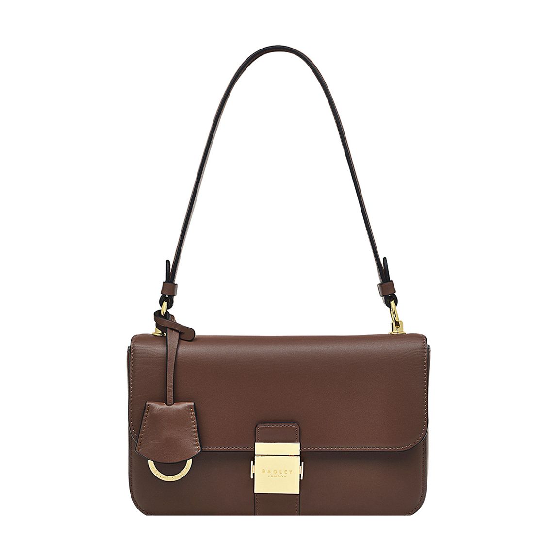 Dark Brown Hanley Close Medium Flapover Shoulder Bag main product photo