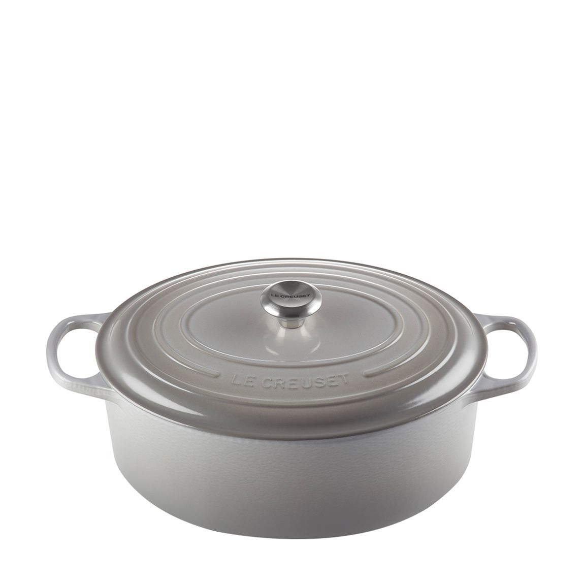 Mist Grey Cast Iron Oval Casserole 35cm main product photo