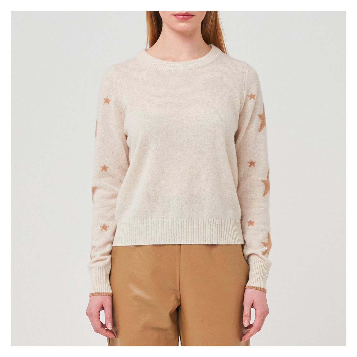 Beige Cashmere Star Sleeve Jumper main product photo