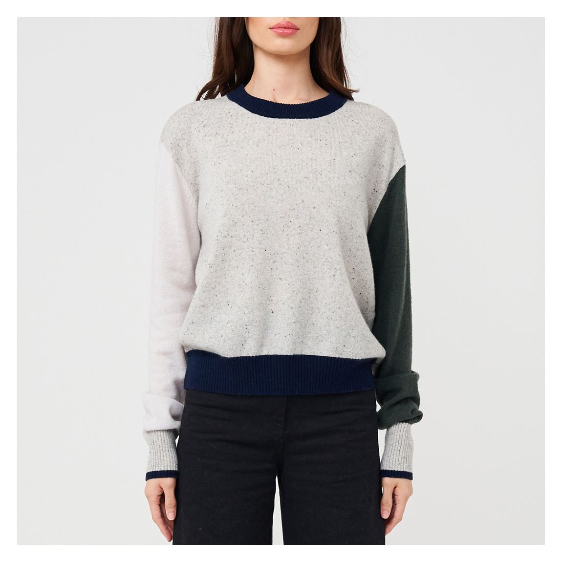 Grey/Black Cashmere Colourblock Sweatshirt main product photo