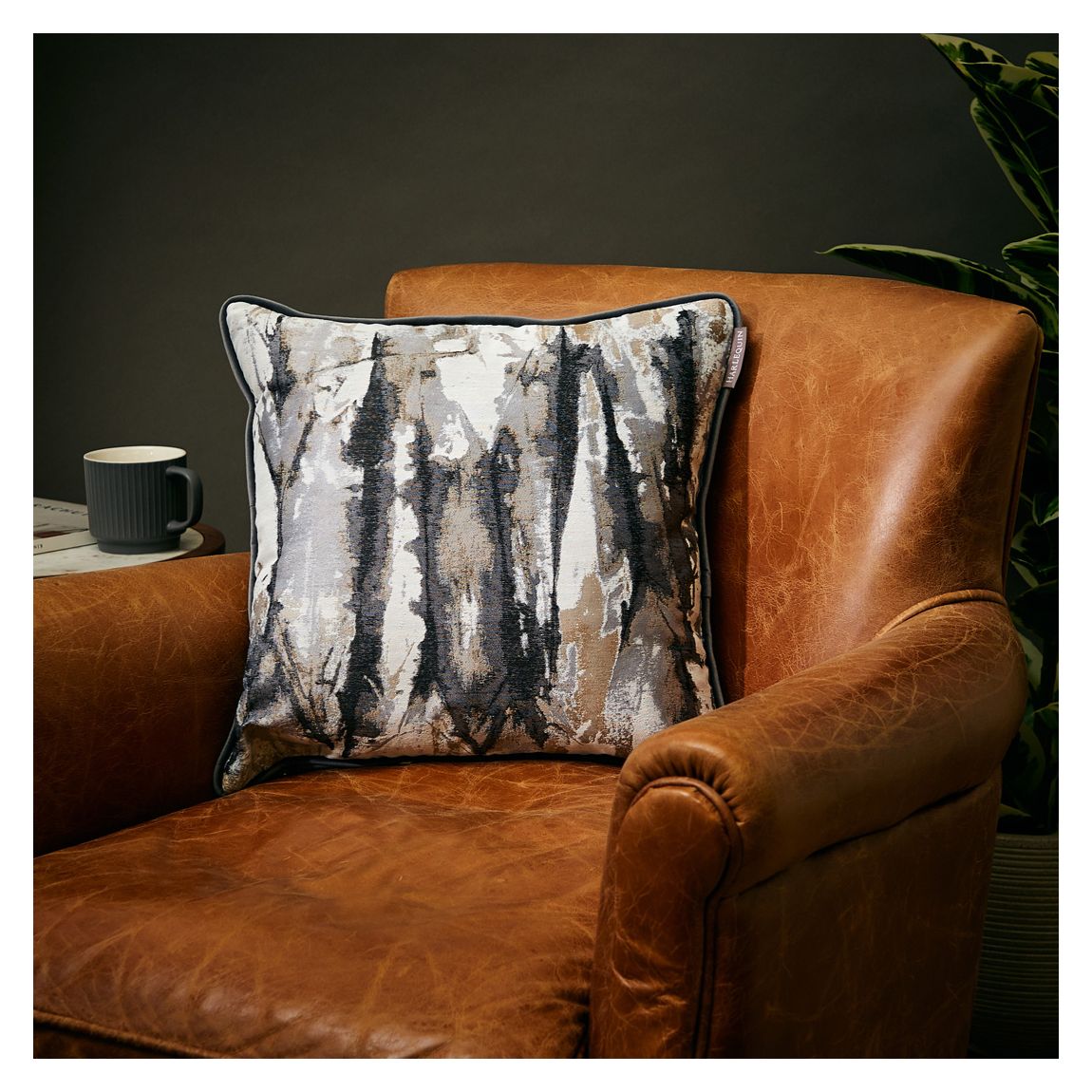 Eco Takara 43x43cm Cushion, Black Earth & Steel main product photo