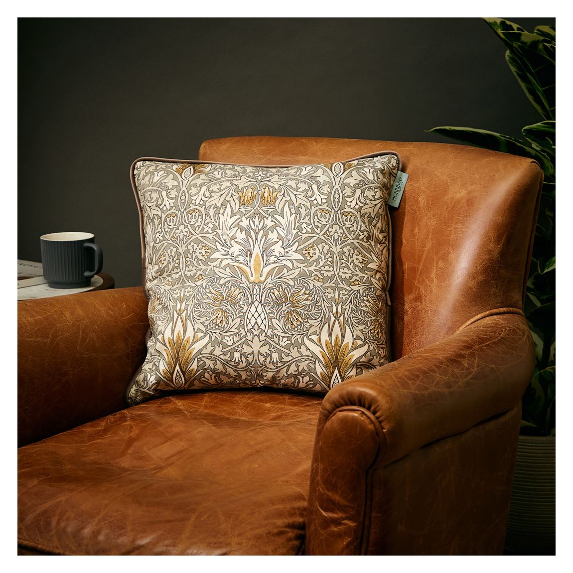 Snakeshead 43x43cm Cushion, Pewter & Gold main product photo