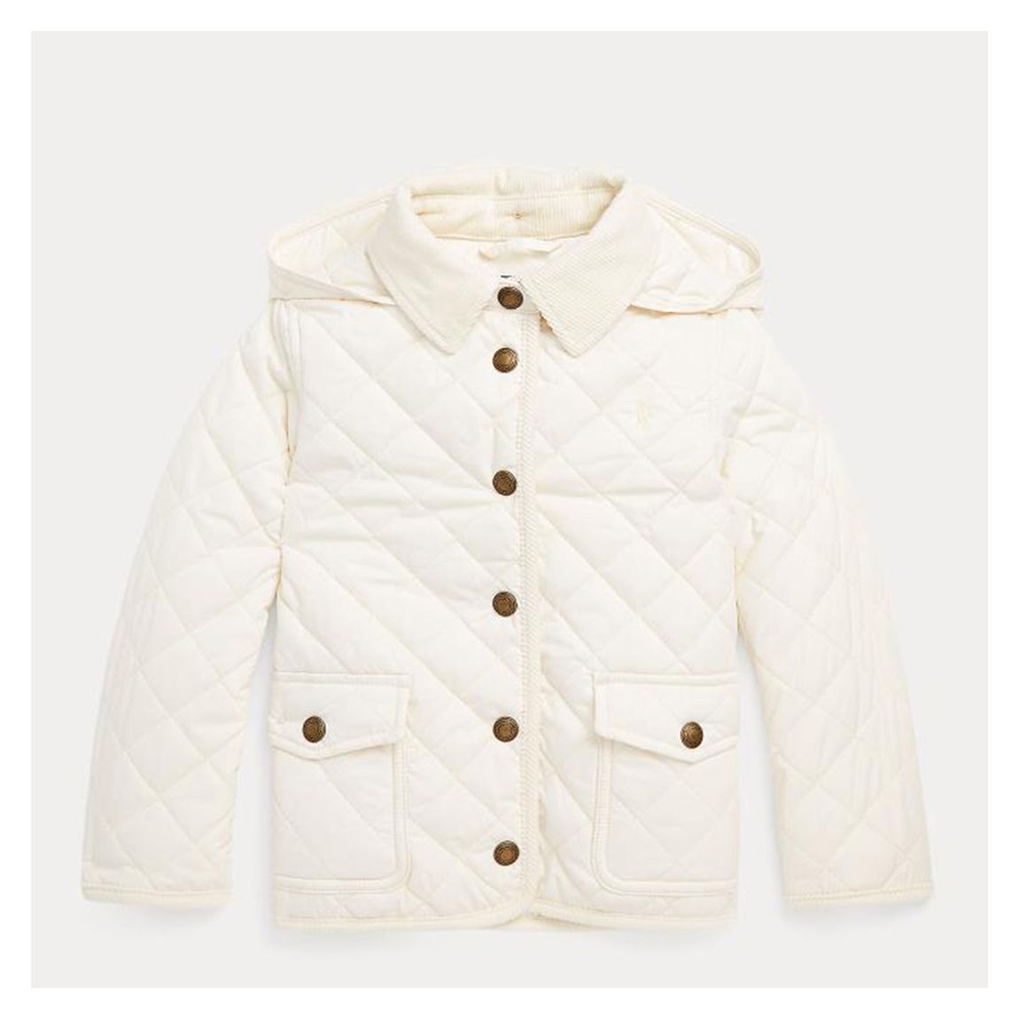 Toddler Girl's White Peny Quilted Jacket main product photo