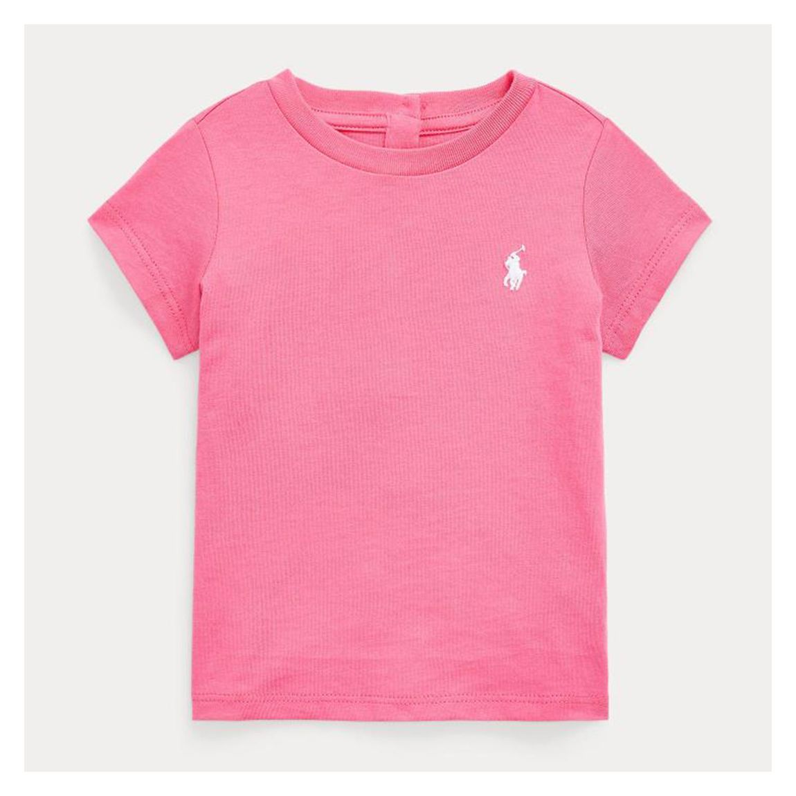 Baby Girl's Pink Jersey Ribbed Cotton T-Shirt main product photo