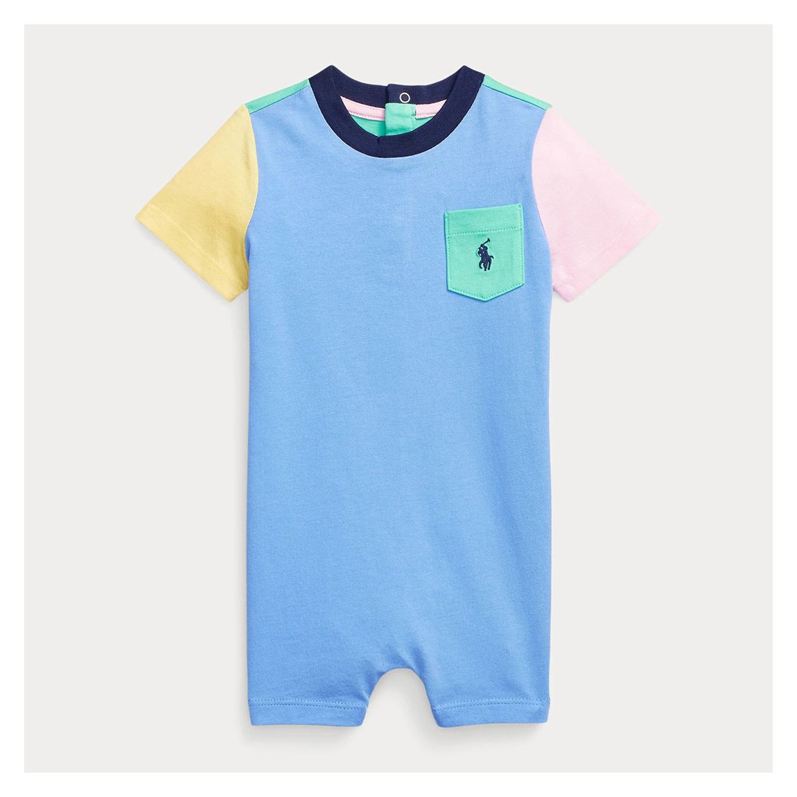 Baby Boy's Blue Colour Block Cotton Baby Grow main product photo