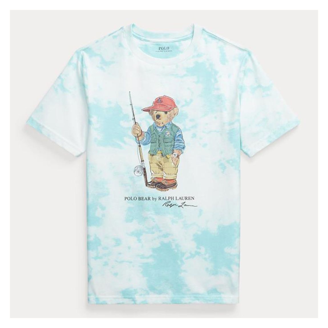Older Boy's Blue Jersey Tie Dye Teddy Cotton T-Shirt main product photo