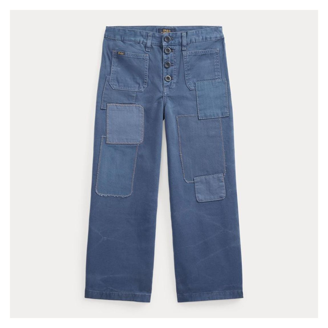 Older Girl's Blue Wash Patch Design Jeans main product photo