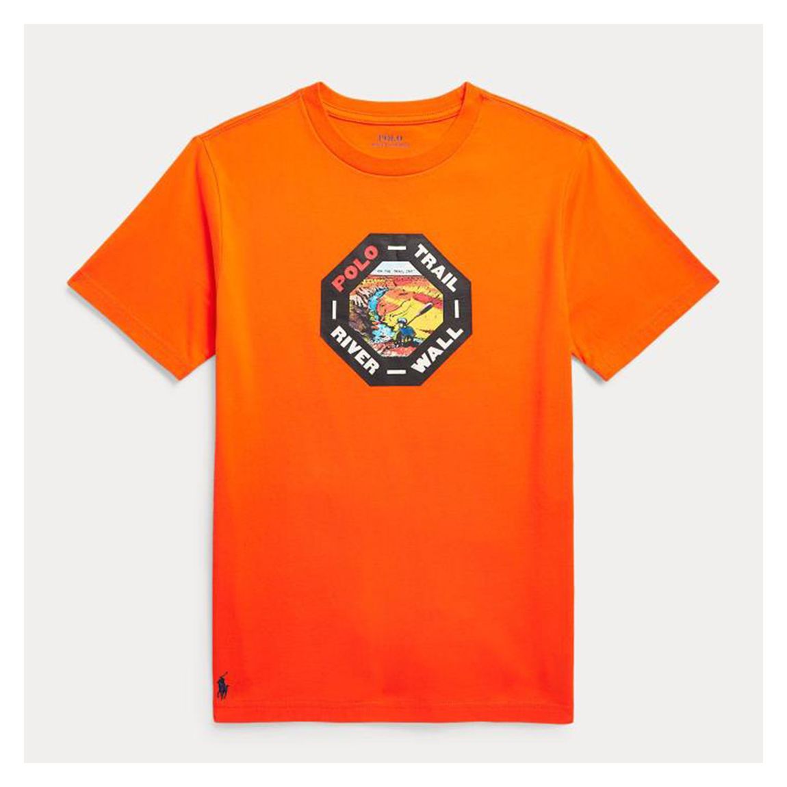 Older Boy's Orange Chest Logo Cotton T-Shirt main product photo