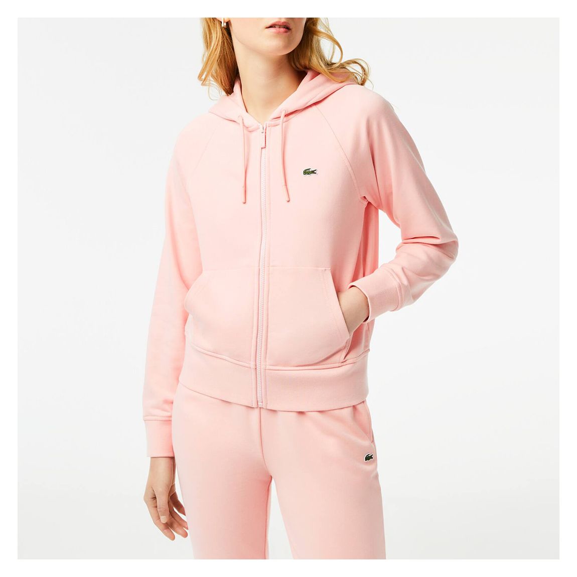 Pink Branded Zipped Cotton Hoodie main product photo