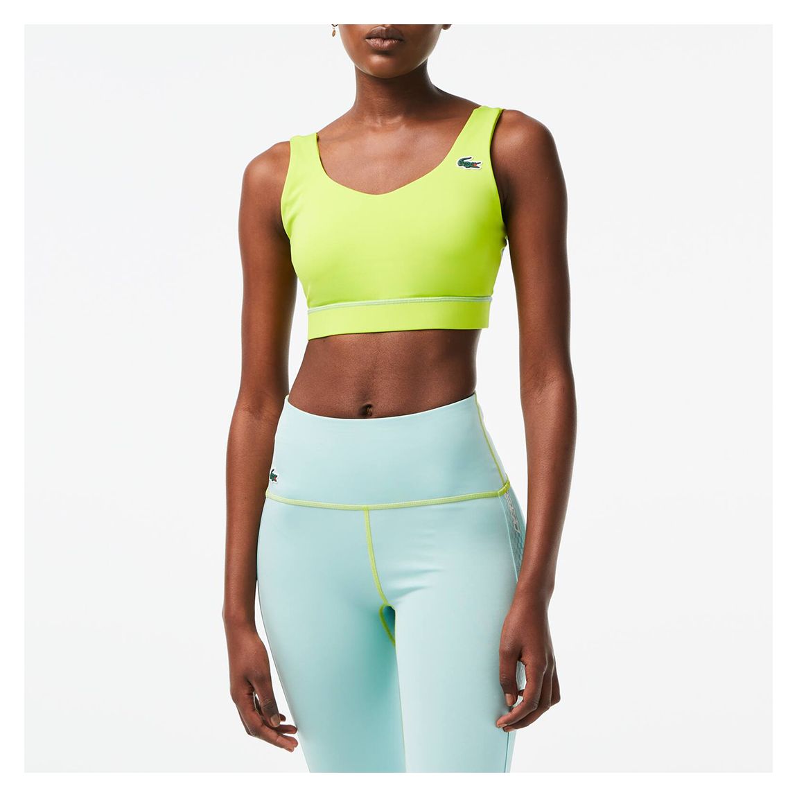 Green Crossover Sports Bra main product photo