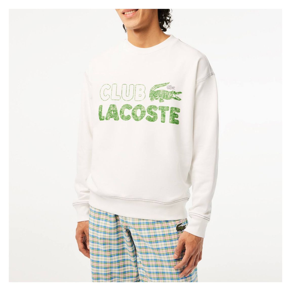 White Club Lacoste Crew Neck Sweatshirt main product photo