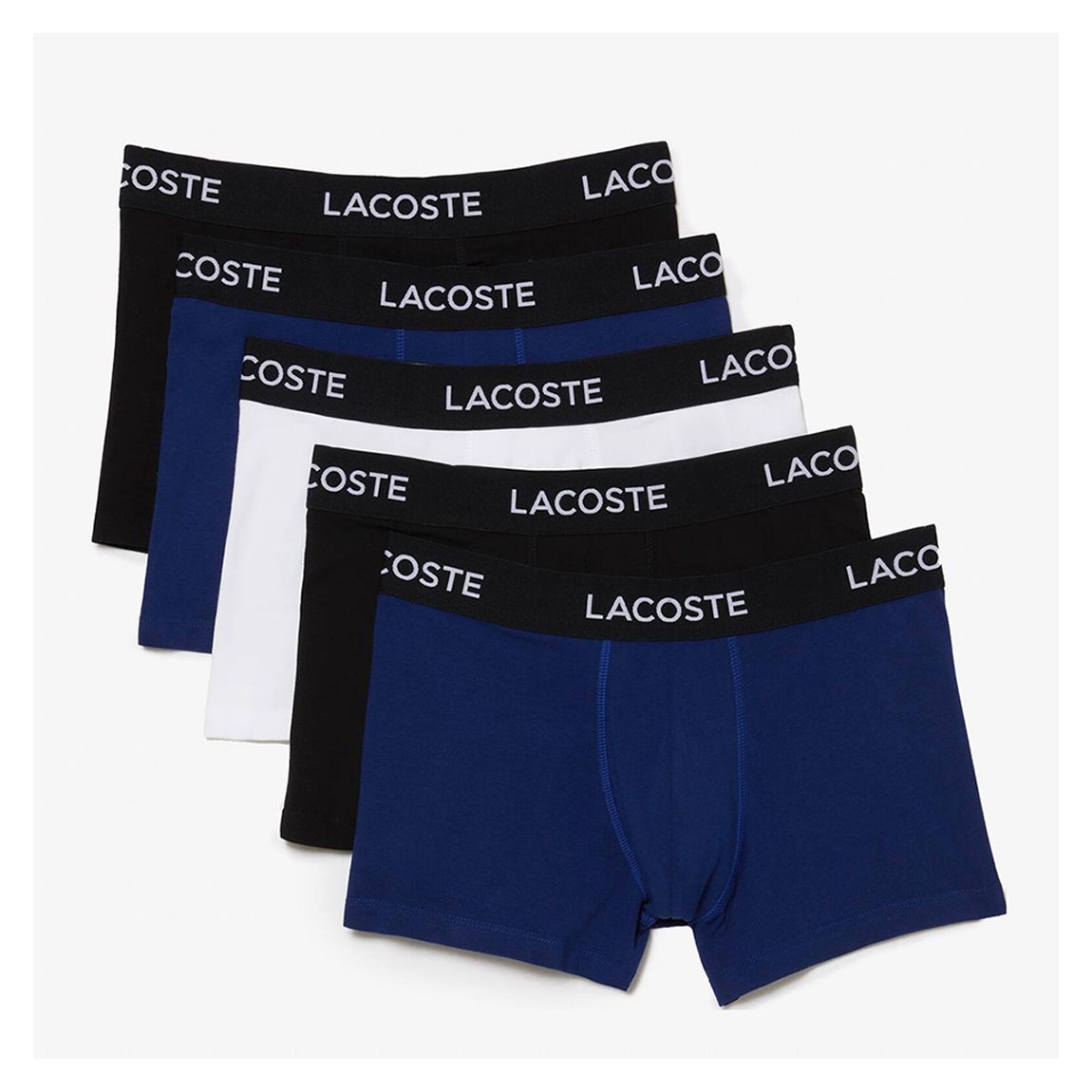 Black/Navy/White Branded 5 Pack Boxers main product photo