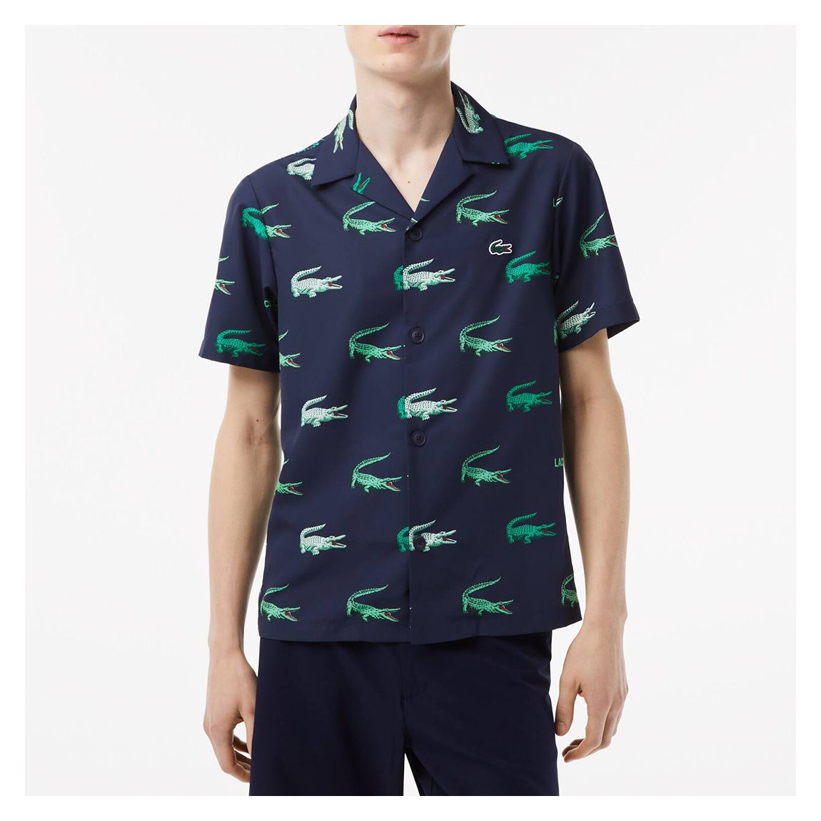 Navy/Green Crocodile Printed Shirt main product photo