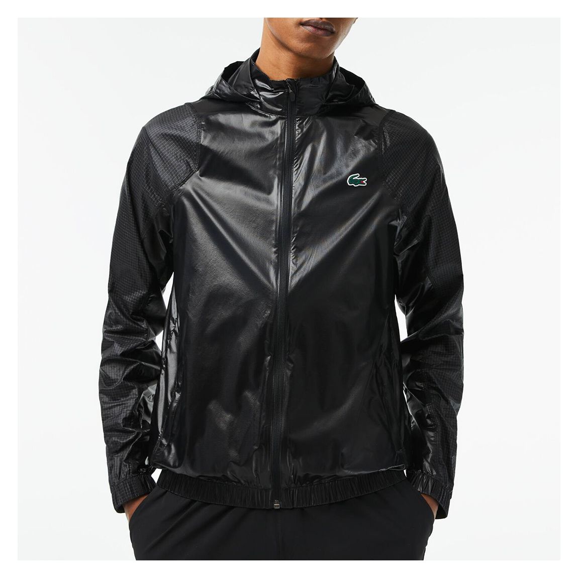 Black Branded Hooded Jacket main product photo