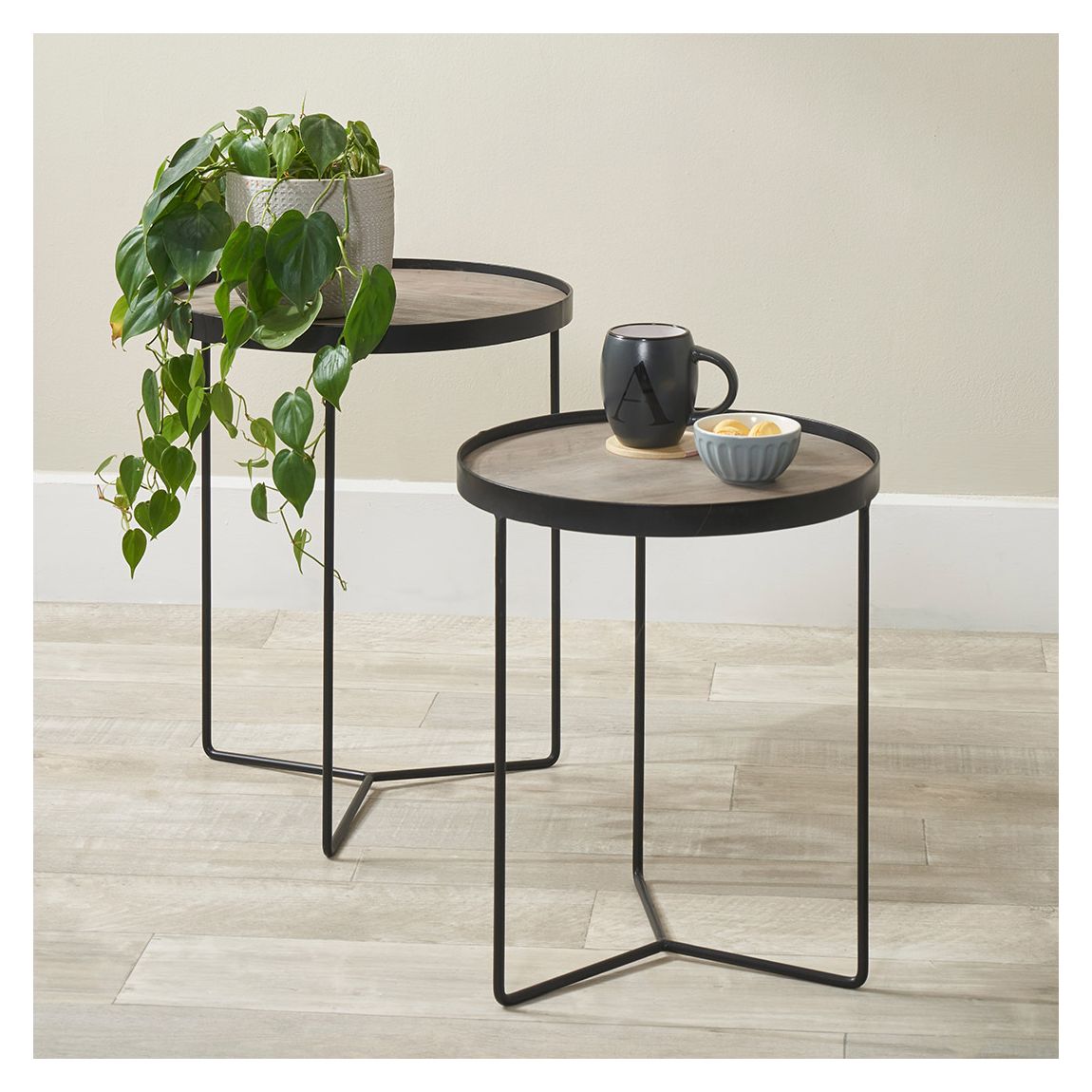 Brookfield Brown Wood Veneer Side Tables main product photo