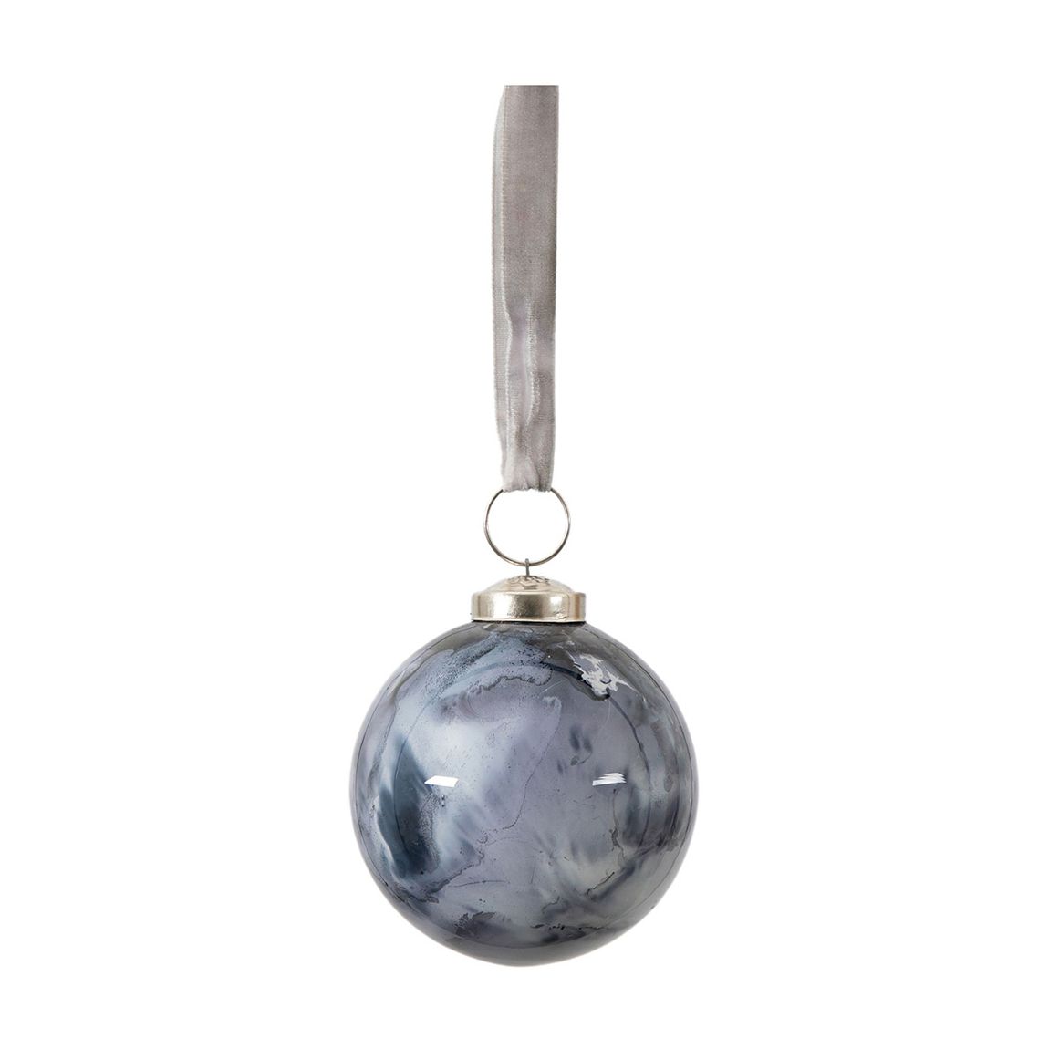 Set of 6 Marbled Bauble, Black main product photo