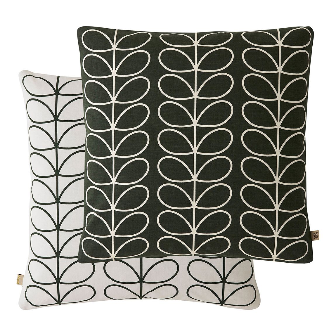 Small Linear Stem 50x50 Feather Cushion, Evergreen main product photo