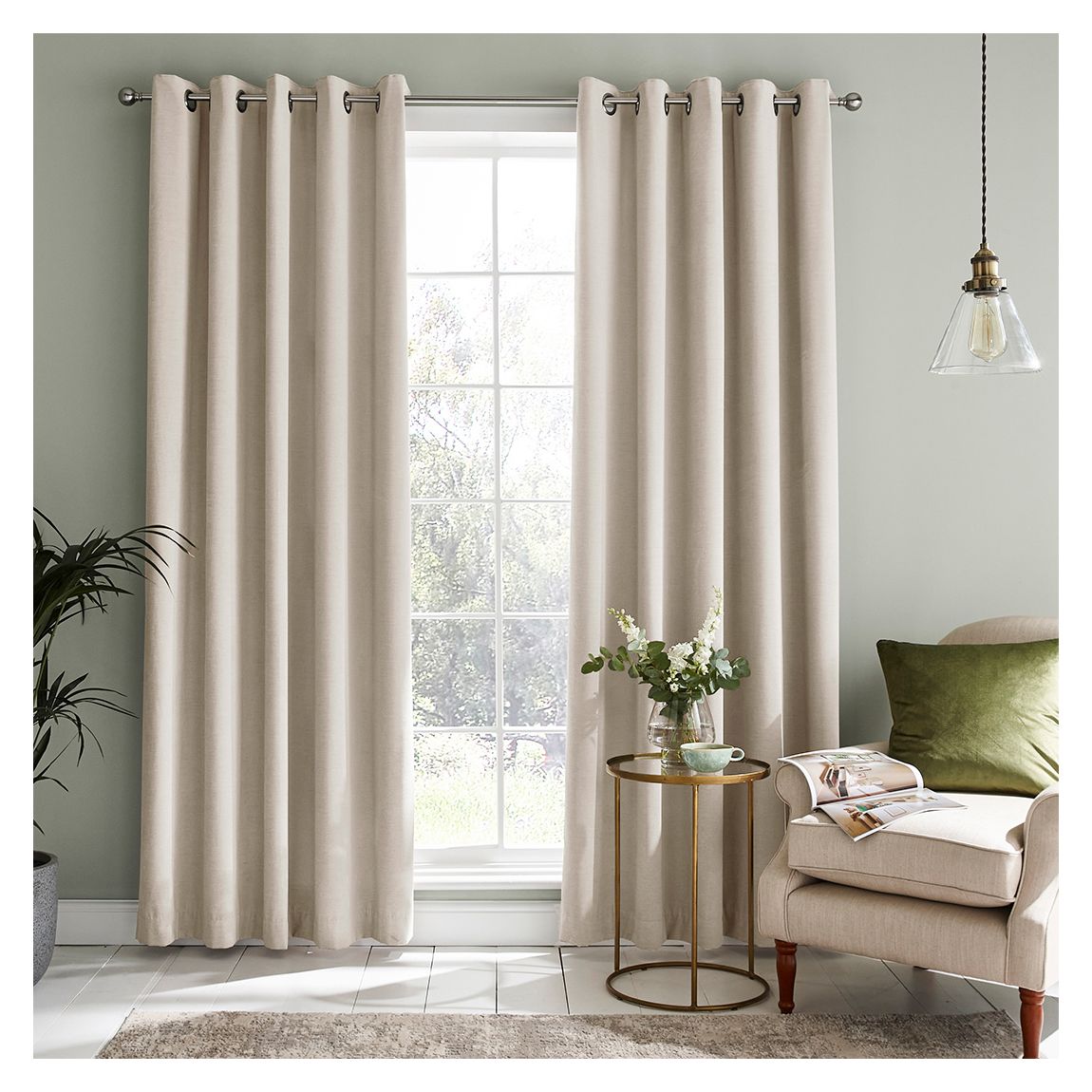 Abbott 162x182cm Header Tape Black Out Curtains, Oyster main product photo