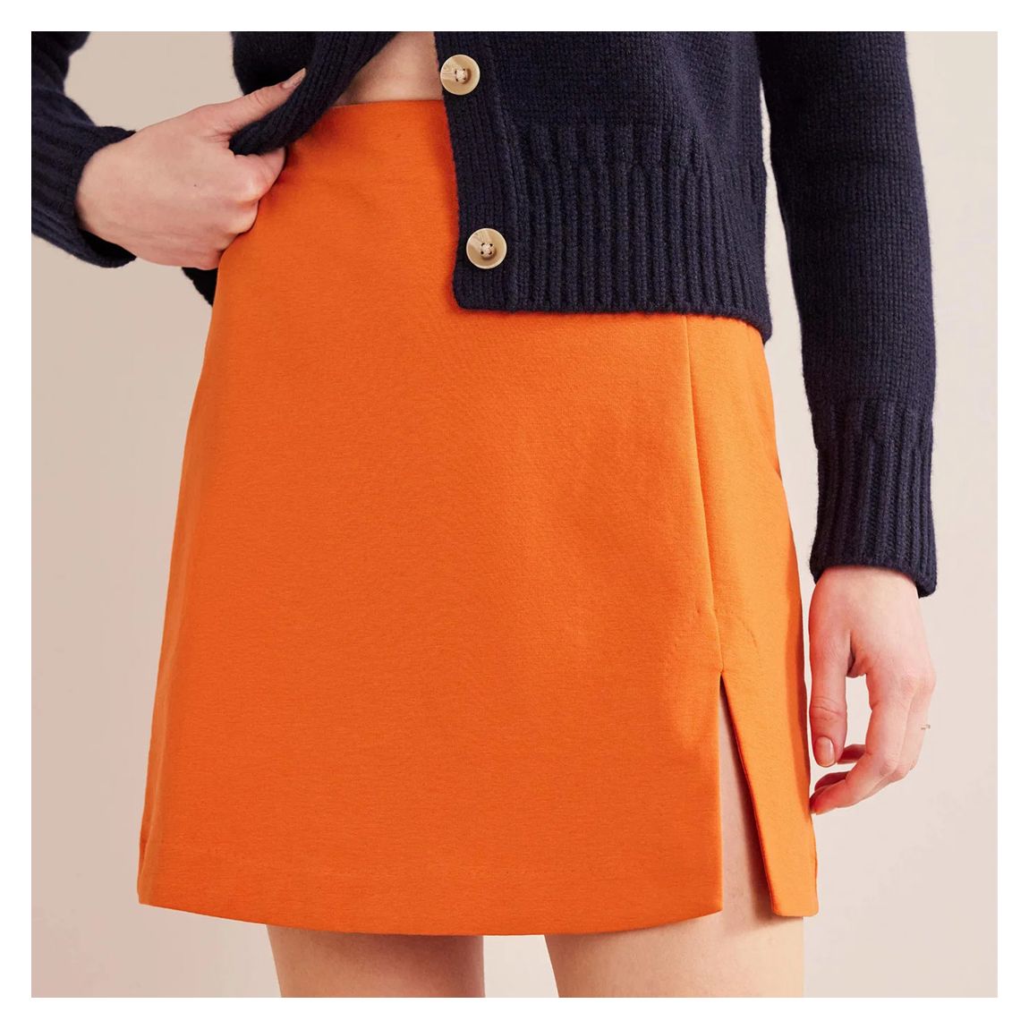 Orange Stretch Jersey Mini Skirt main product photo