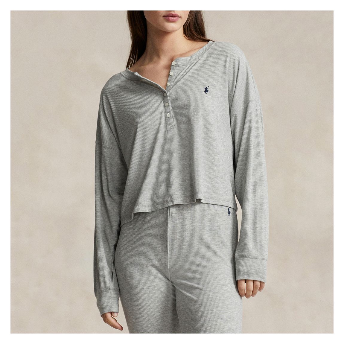 Grey Henley Top & Legging Set main product photo