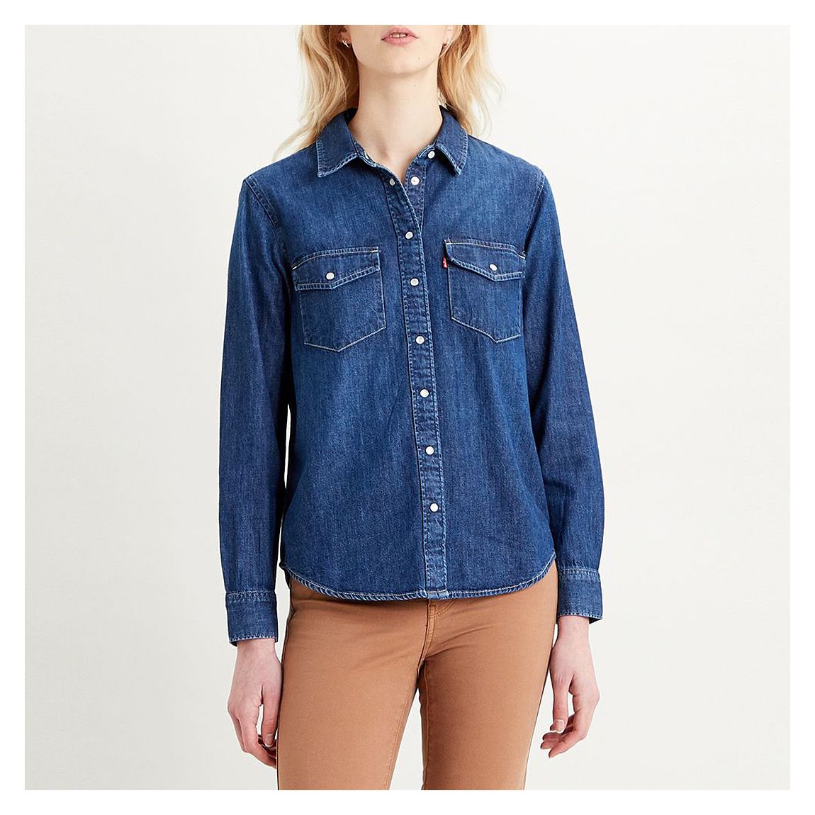 Dark Blue Western Denim Shirt main product photo