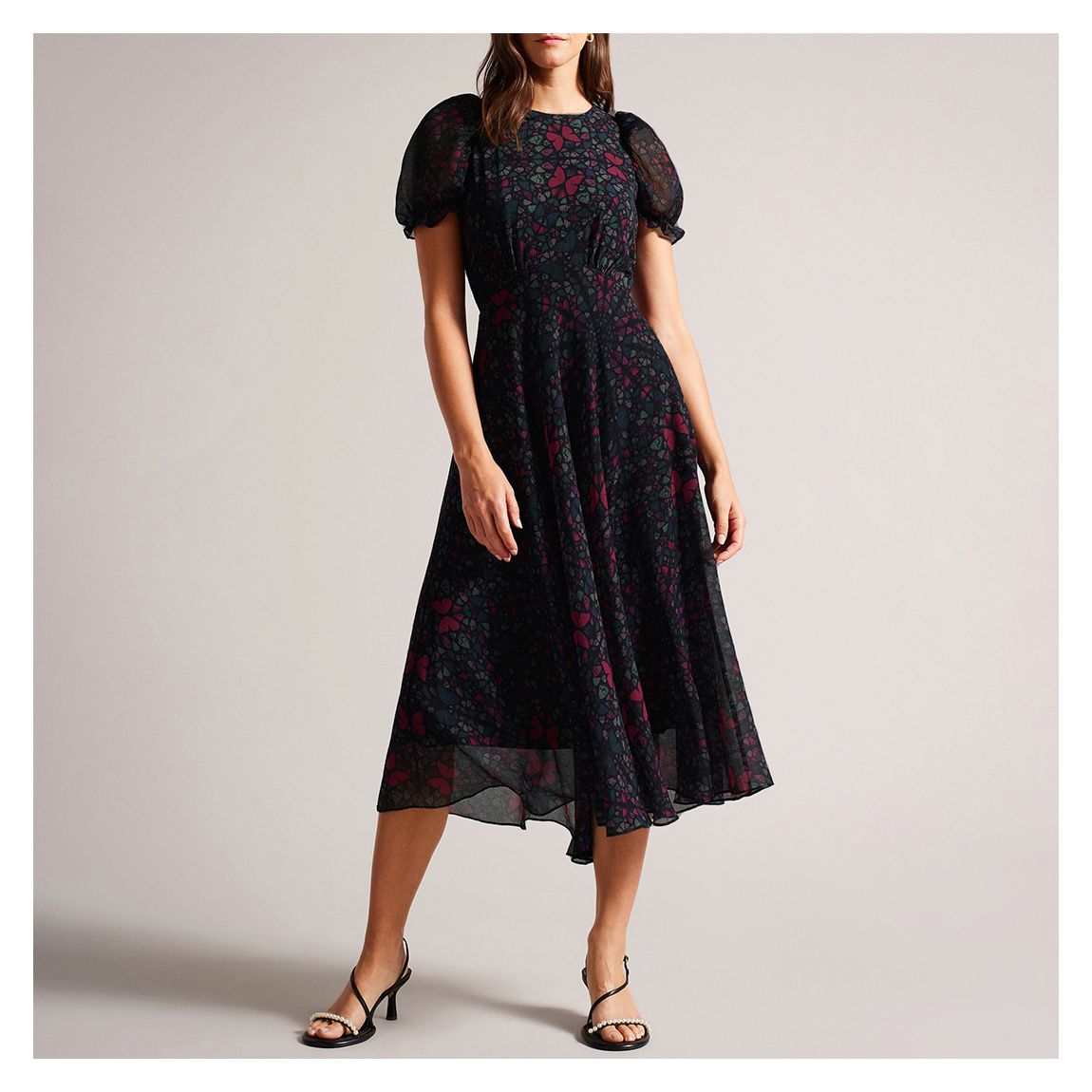 Black Daniia Graduated Midi Dress main product photo