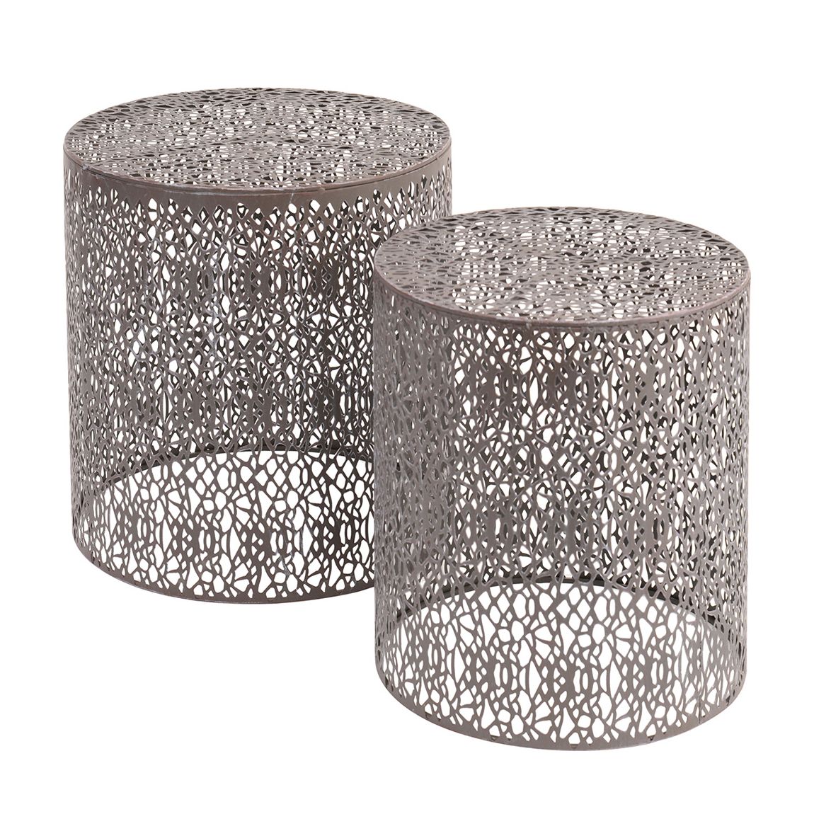 Caprio Set Of Two Nesting Side Tables with Antique Grey Finish main product photo